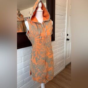 Nautica Beach Zip Front Hooded Dress Coverup Size Large